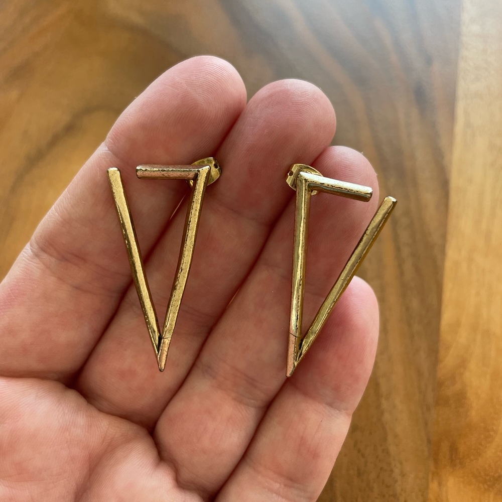 House of Harlow brass earrings